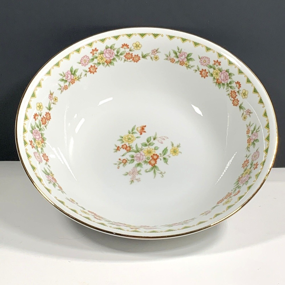 Empress China Gaiety 1026 Round Vegetable Bowl Floral Gold Trim Japan Vintage